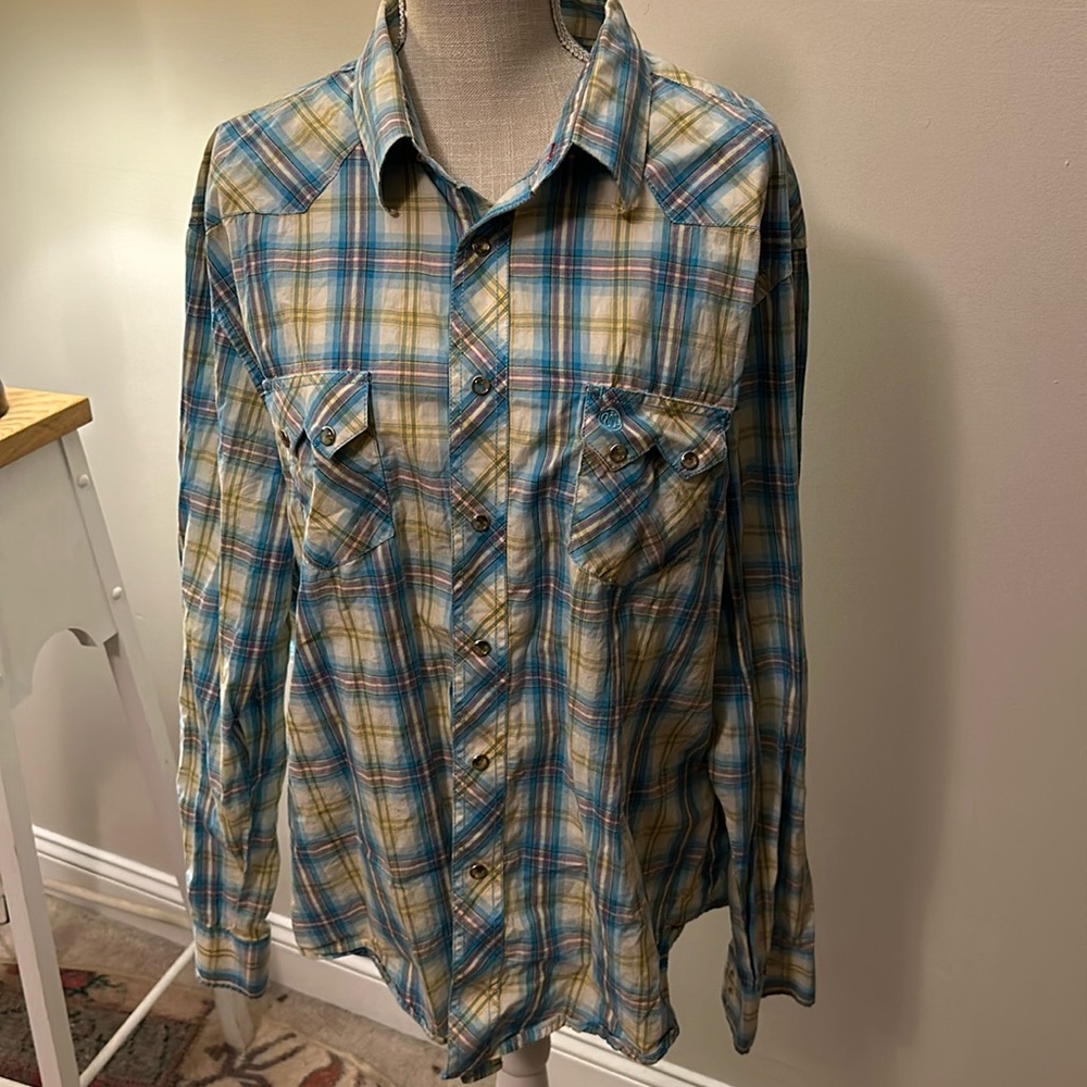 Vintage Wrangler Plaid Button Down Shirt
